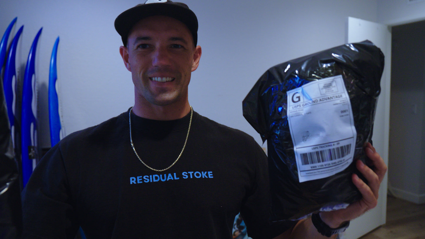 RESIDUAL STOKE Black Boxy Tee