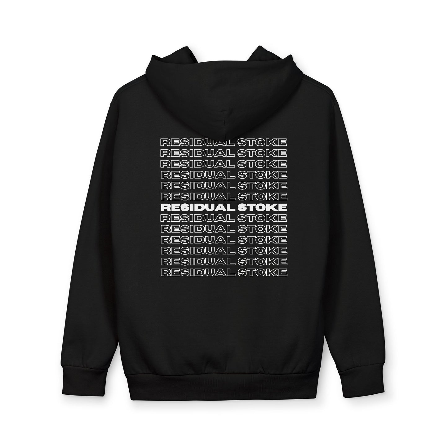 Minimalist White Hoodie — Subtle Repeated Text Back Print