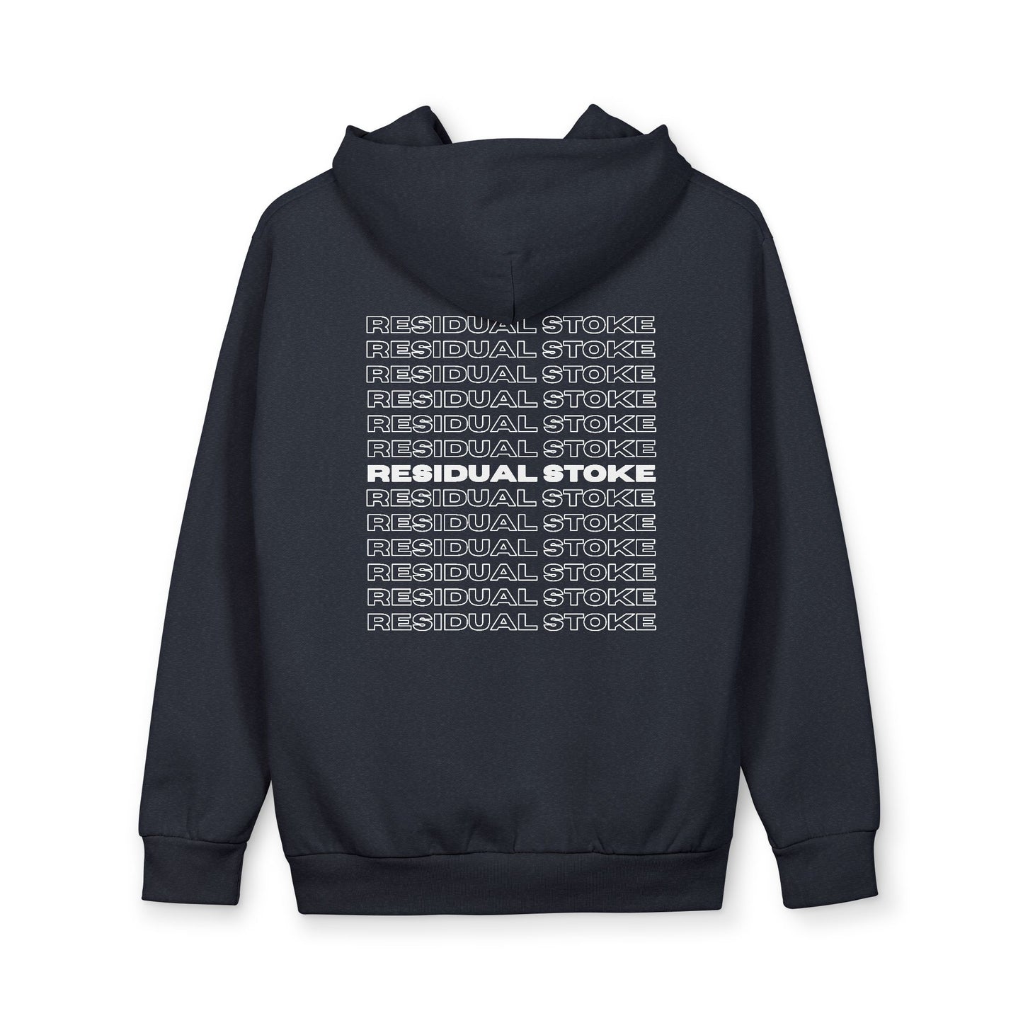 Minimalist White Hoodie — Subtle Repeated Text Back Print